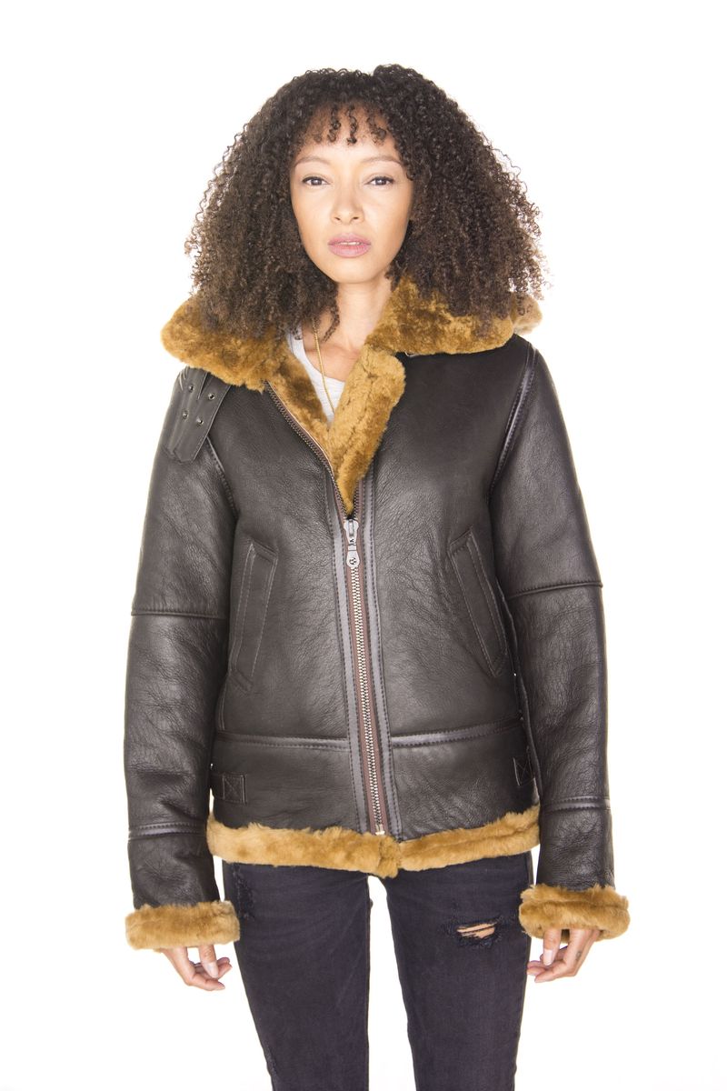 Klassische B3 Shearling Fliegerjacke