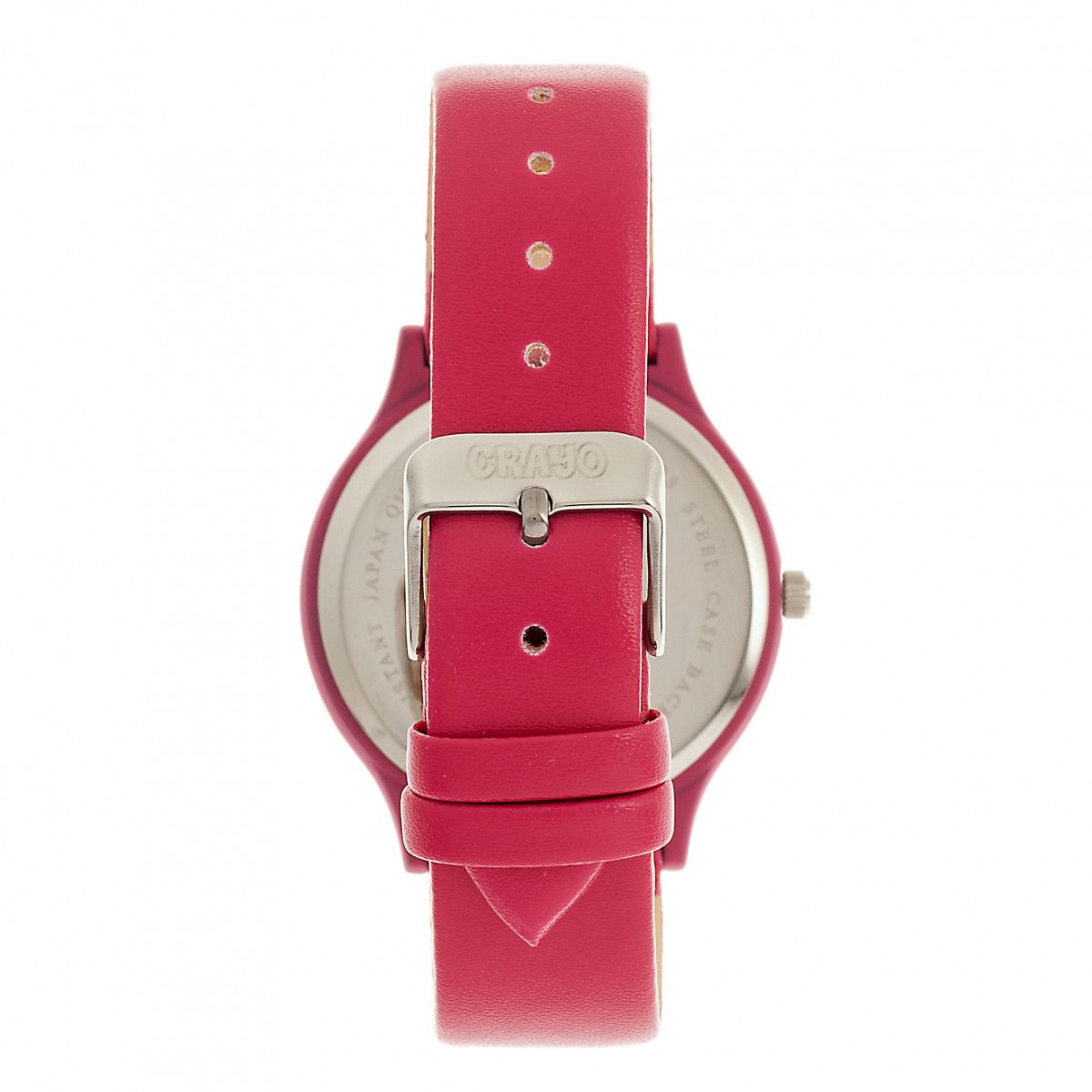 Farbenfrohe Analoguhr mit Kunstlederarmband