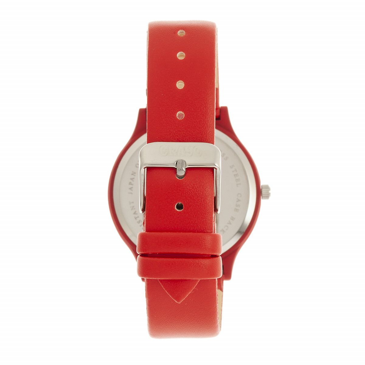 Farbenfrohe Analoguhr mit Kunstlederarmband