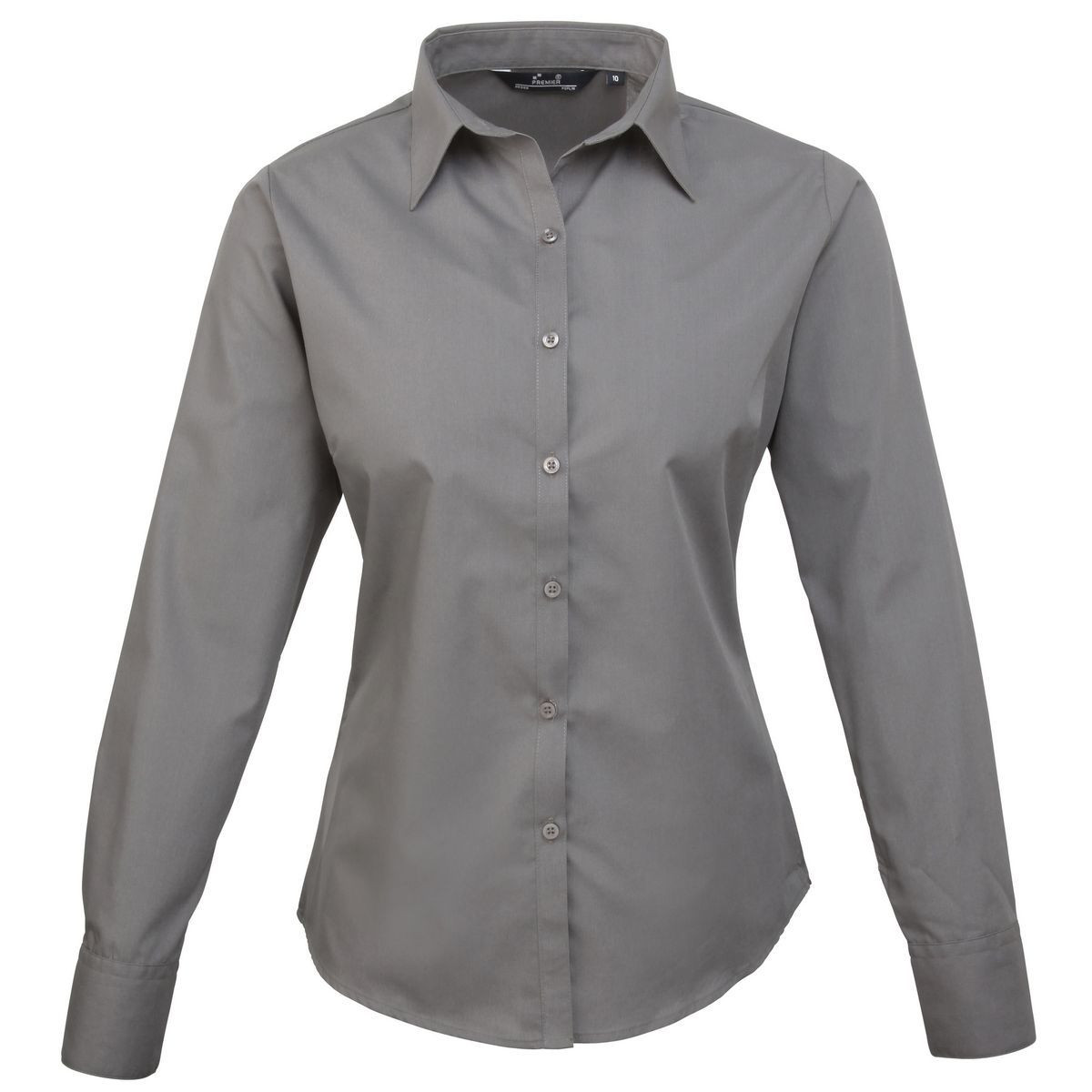 Langärmlige Popeline-Business-Bluse