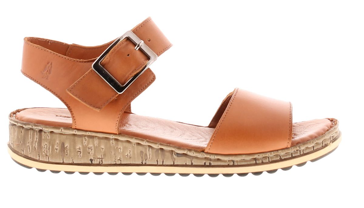 Leder-Keilsandalette mit Schnalle