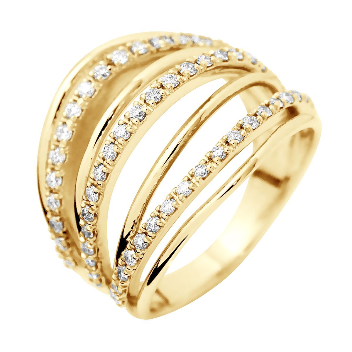Mehrreihiger Ring mit Diamant-Pavé