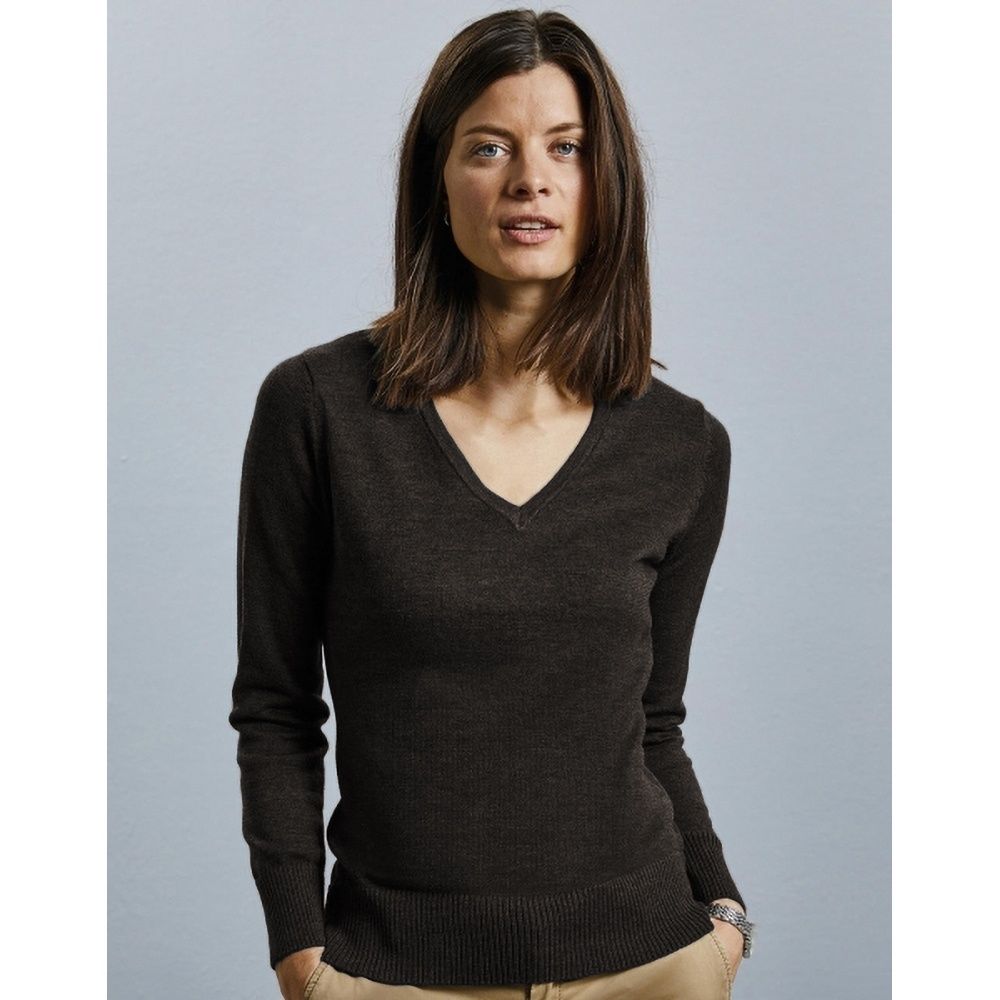 Klassisch Taillierter V-Ausschnitt Pullover