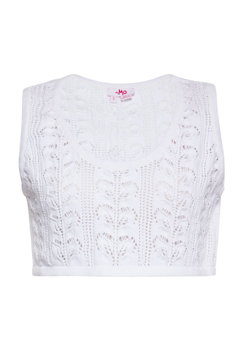 Ärmelloses Crop-Top mit Lochmuster