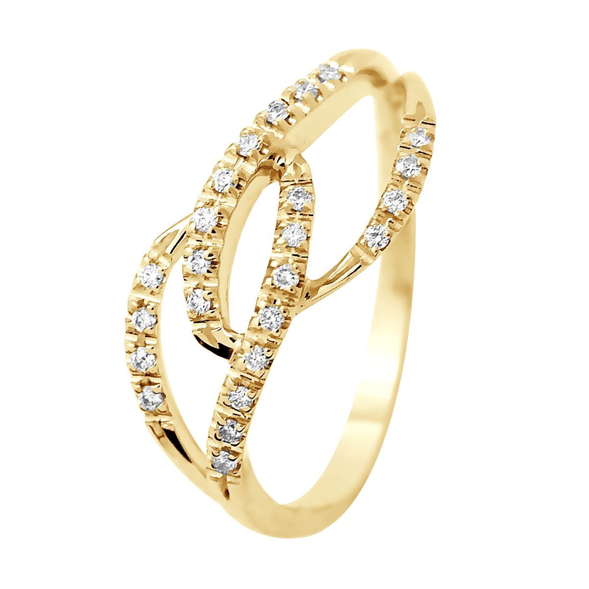 Eleganter geschwungener Diamant-Wellenring