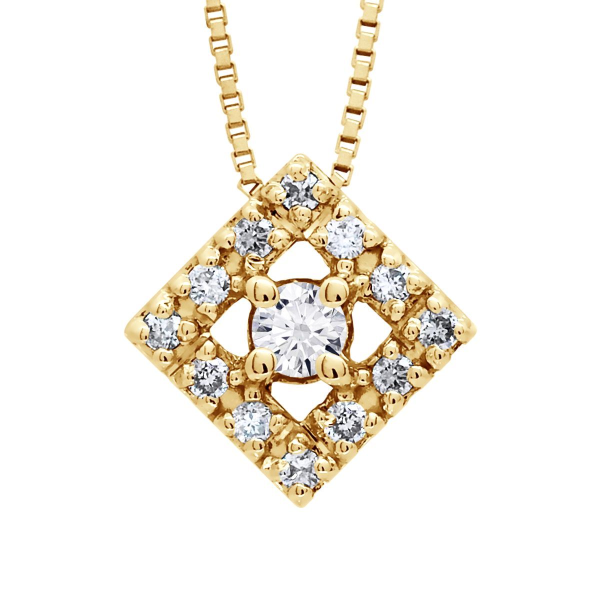 Halskette mit quadratischem Diamantanhänger