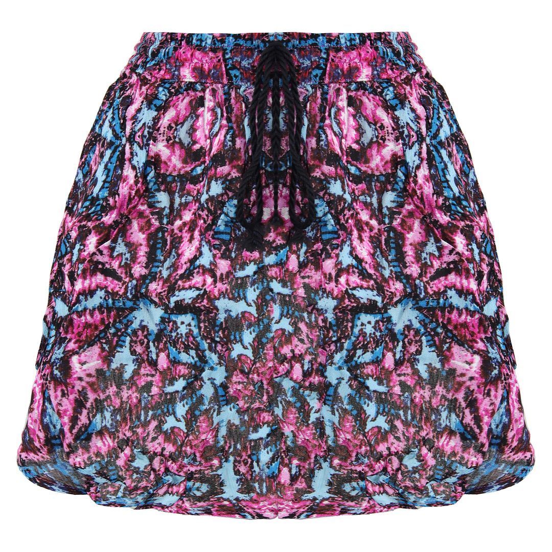 Bunte Ballon-Shorts mit abstraktem Print