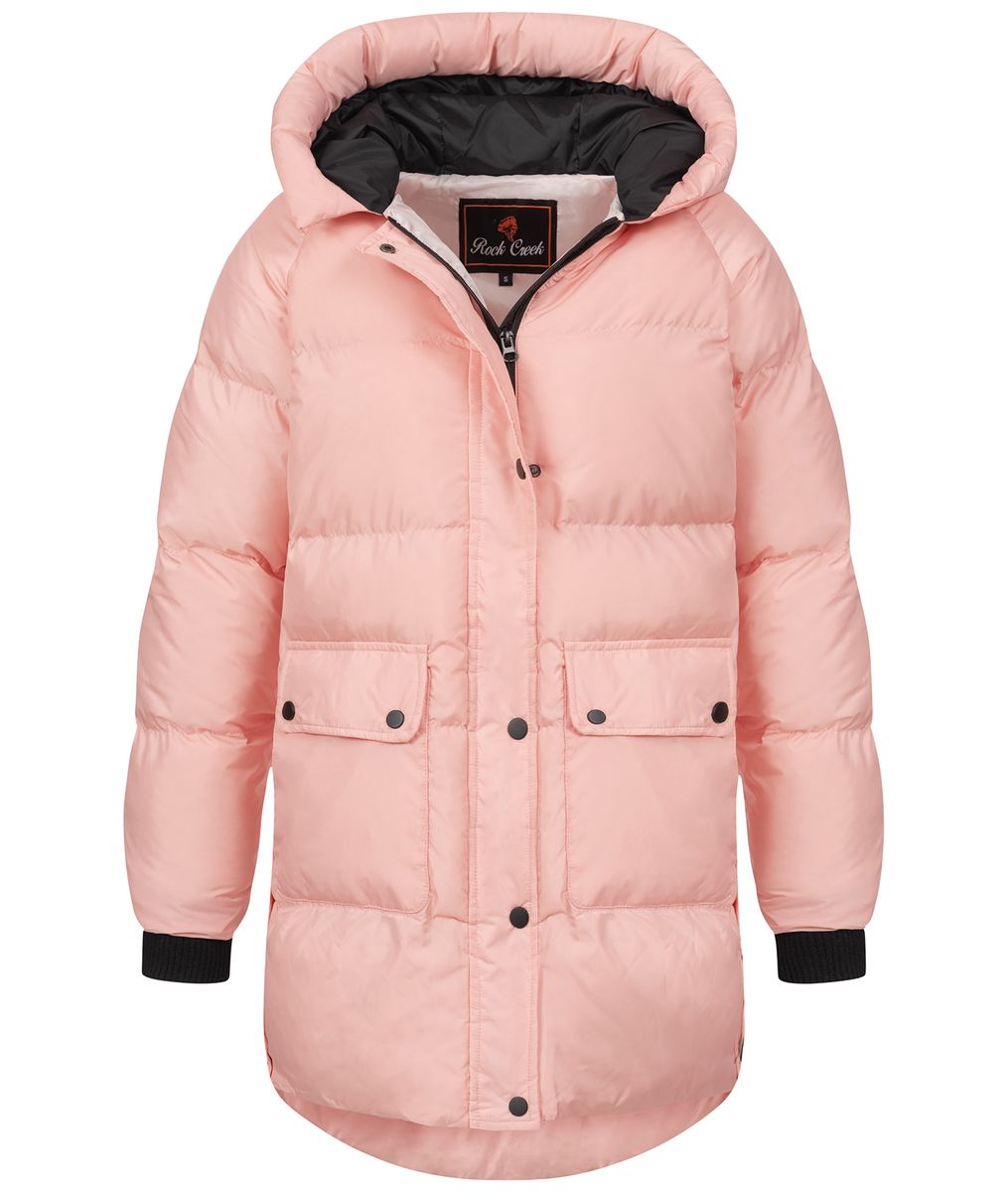 Mittellange Steppjacke mit Kapuze