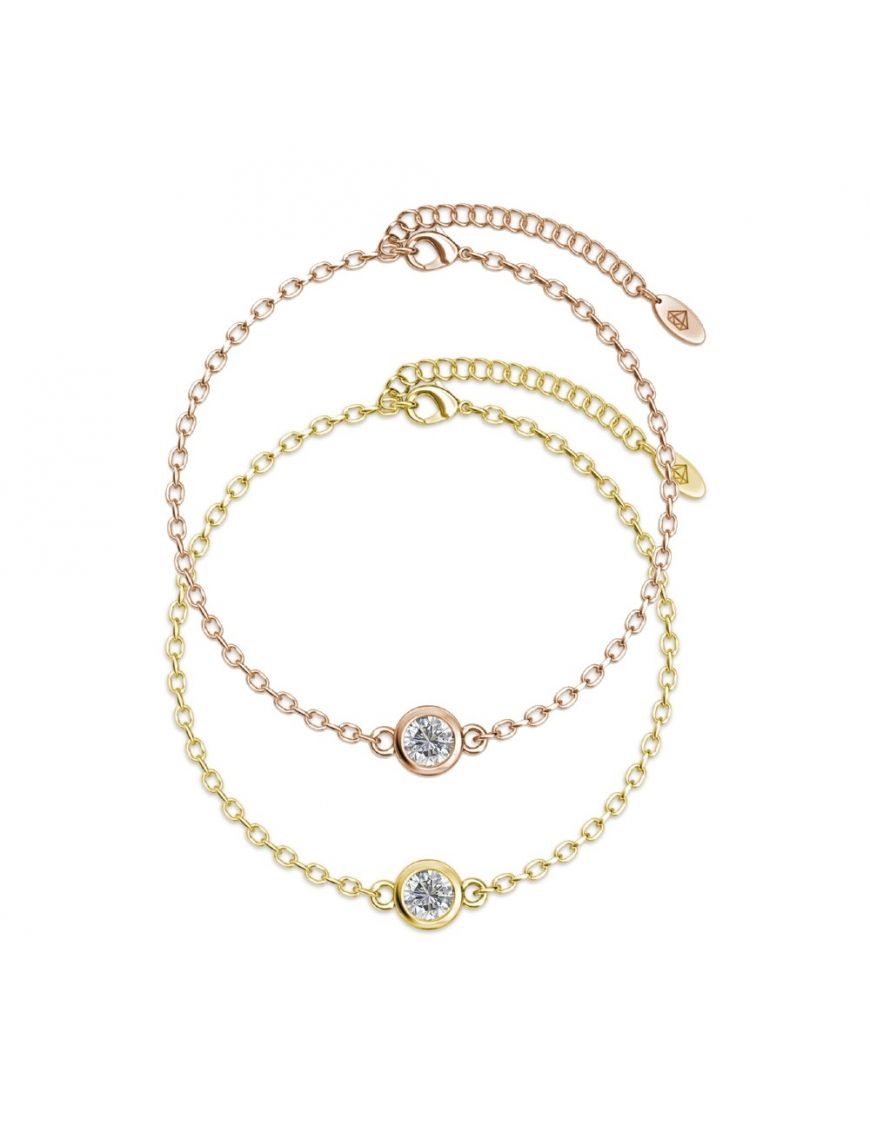 Minimalistisches Armband mit Kristalleinfassung