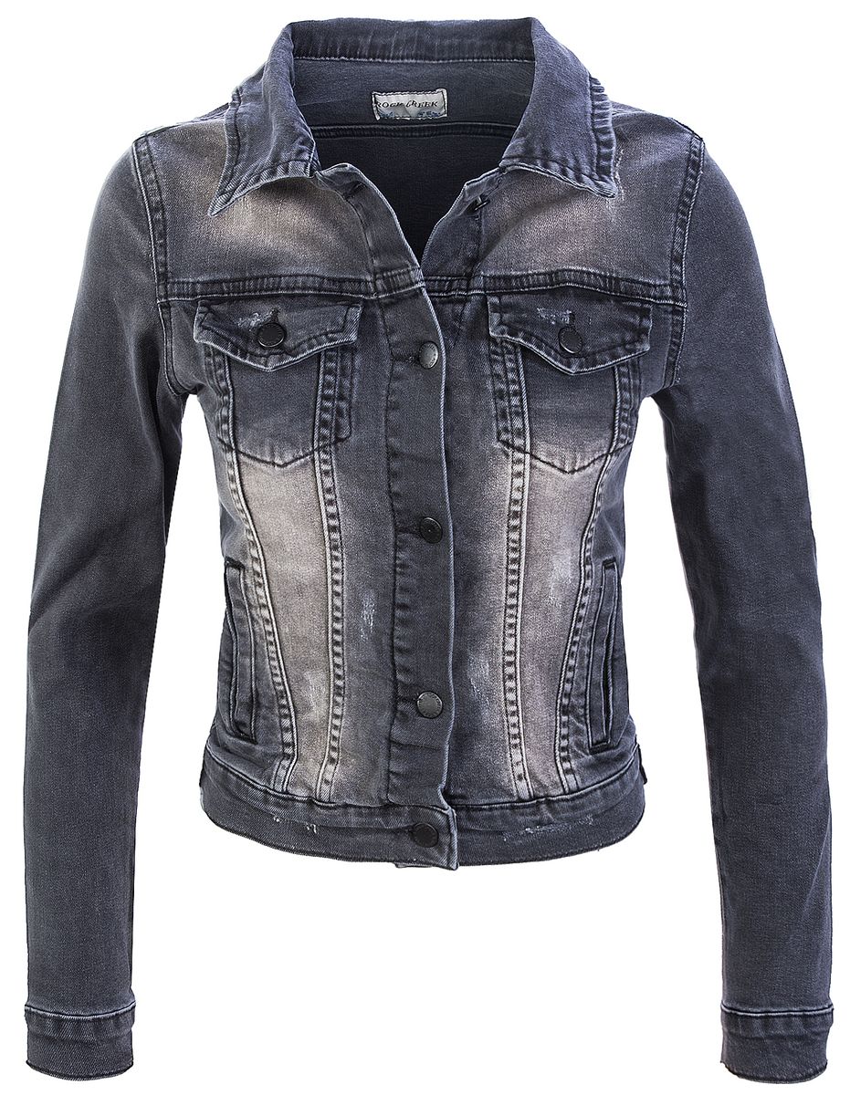 Klassische Jeansjacke in Distressed-Optik