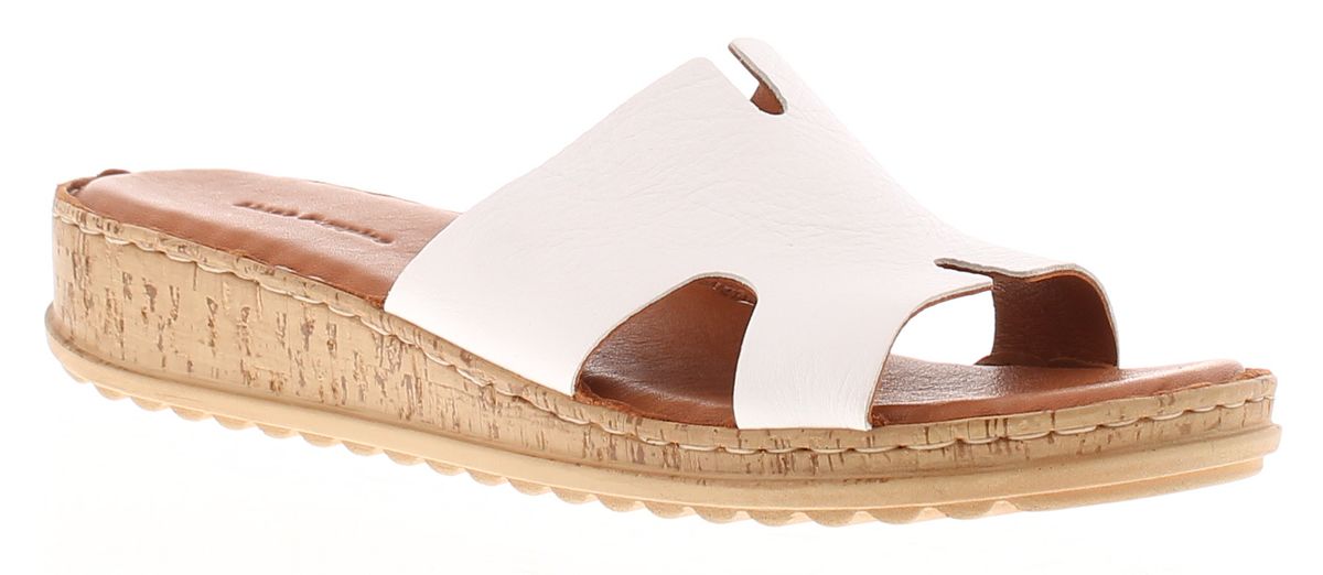 Leder-Keilsandalen mit Cut-Outs