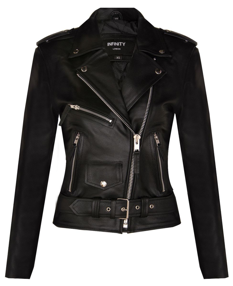 Asymmetrische Bikerjacke aus Rindsleder