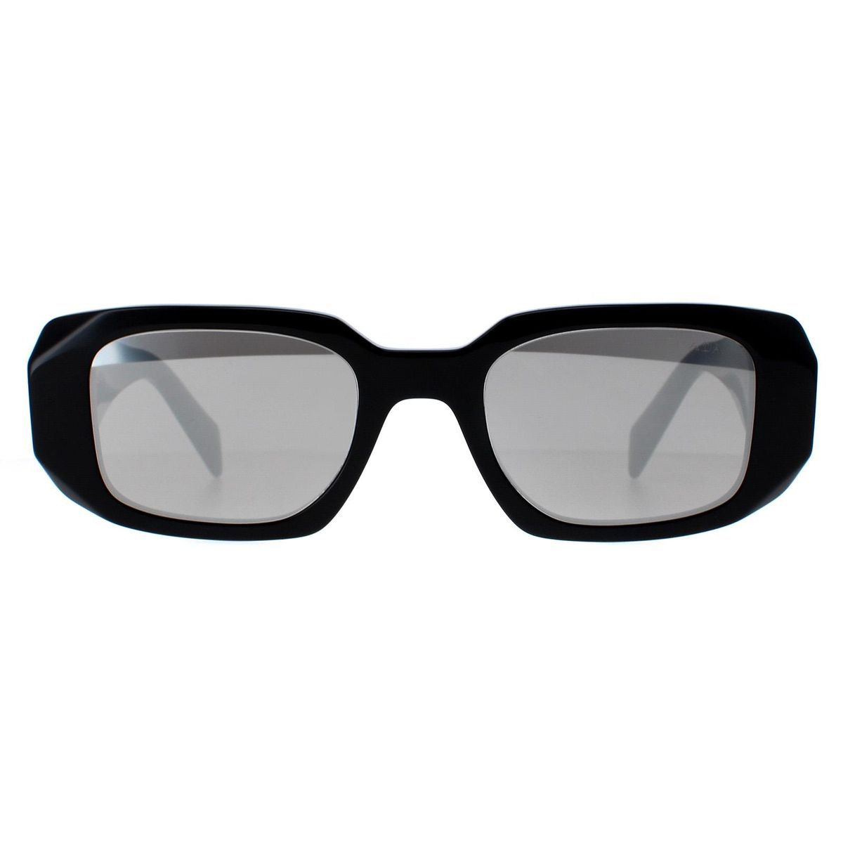 Geometrische Rechtecksonnenbrille mit breiten Bügeln