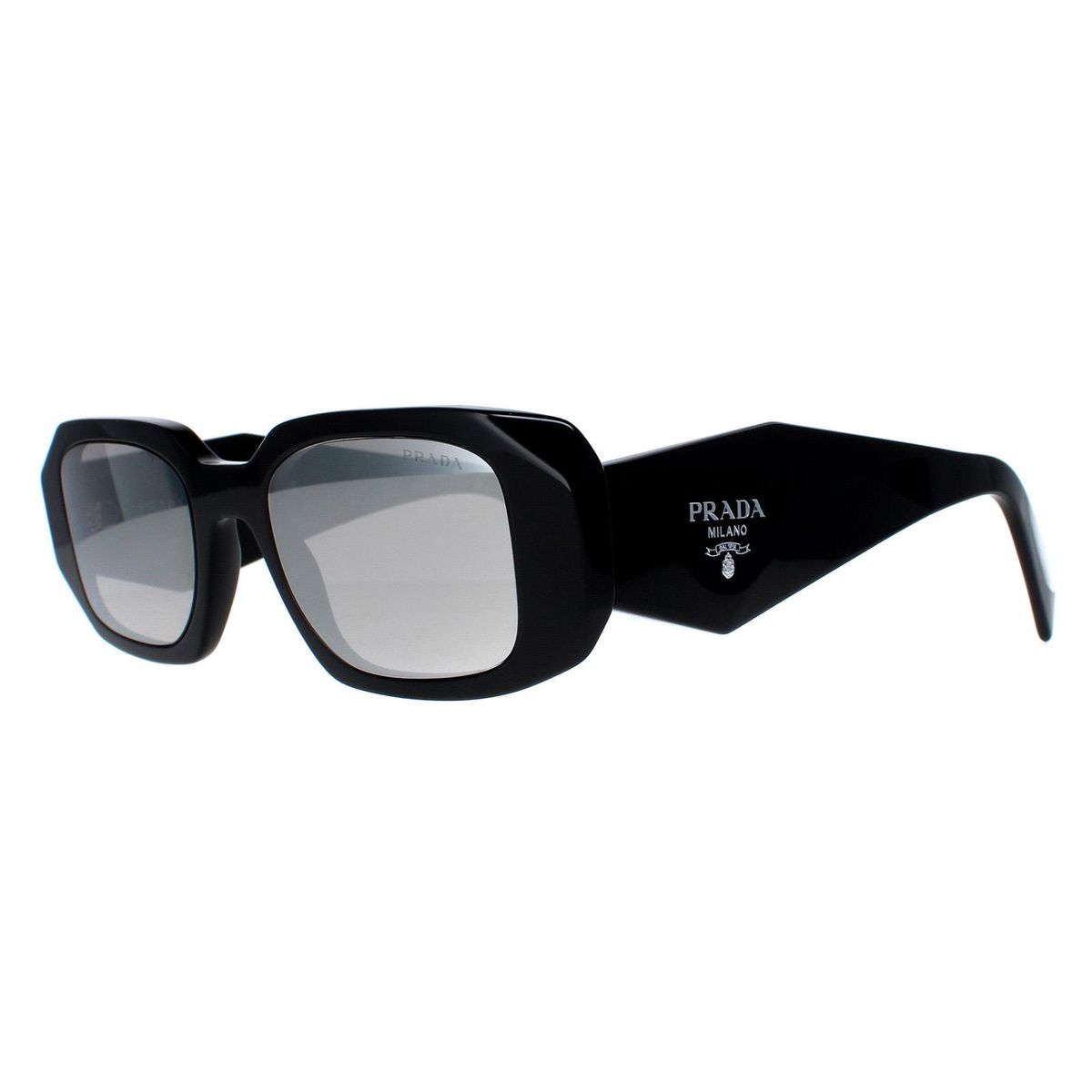 Geometrische Rechtecksonnenbrille mit breiten Bügeln