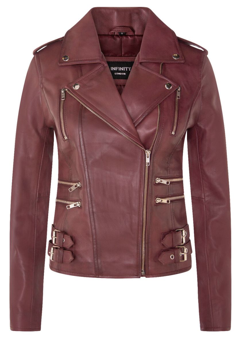 Asymmetrische Moto-Jacke aus Nappaleder