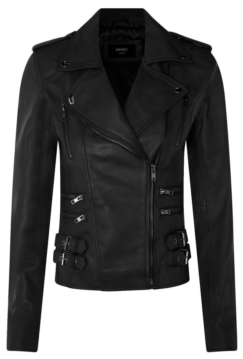 Asymmetrische Moto-Jacke aus Nappaleder