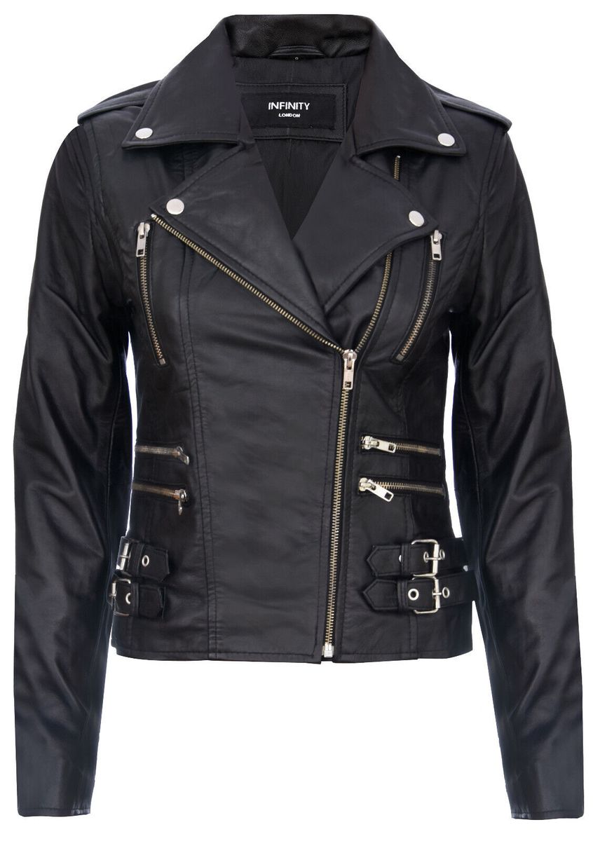Asymmetrische Moto-Jacke aus Nappaleder
