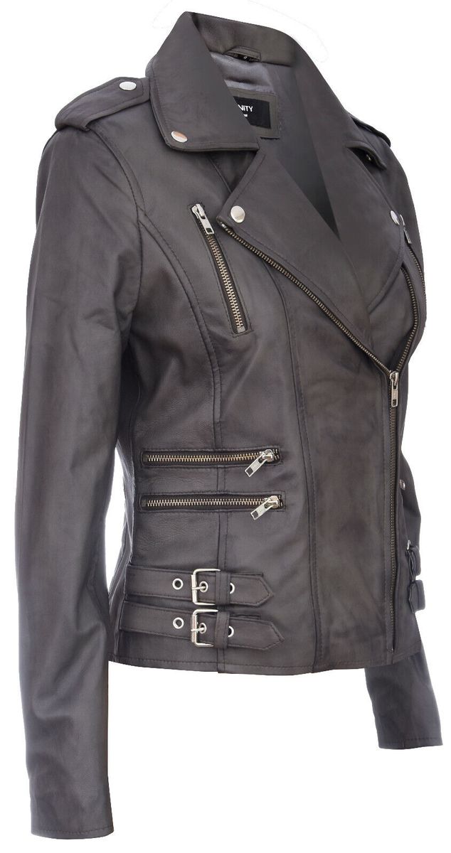 Asymmetrische Moto-Jacke aus Nappaleder
