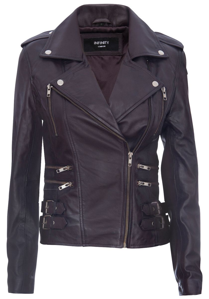 Asymmetrische Moto-Jacke aus Nappaleder