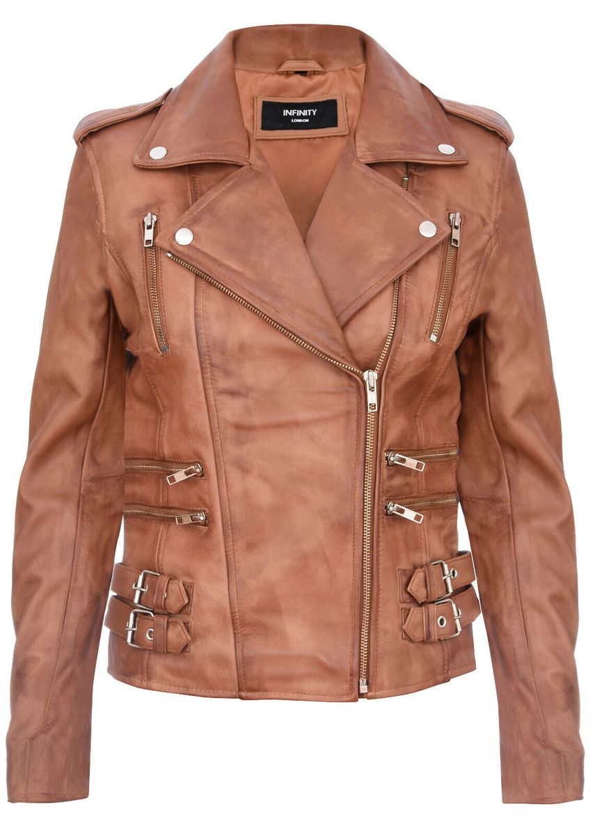 Asymmetrische Moto-Jacke aus Nappaleder