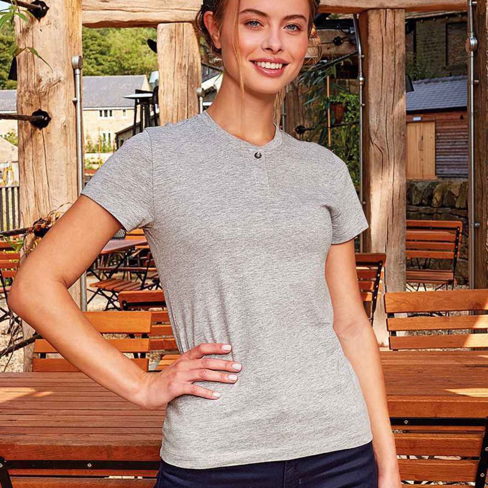 T-Shirt mit Ein-Knopf-Henley-Ausschnitt