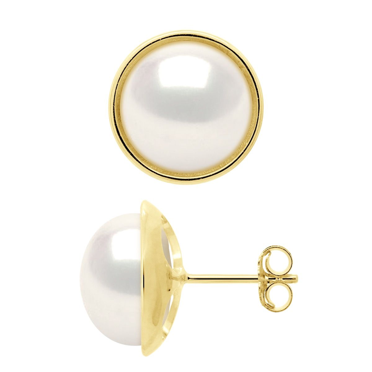 Sleek Gold Perlen-Ohrstecker