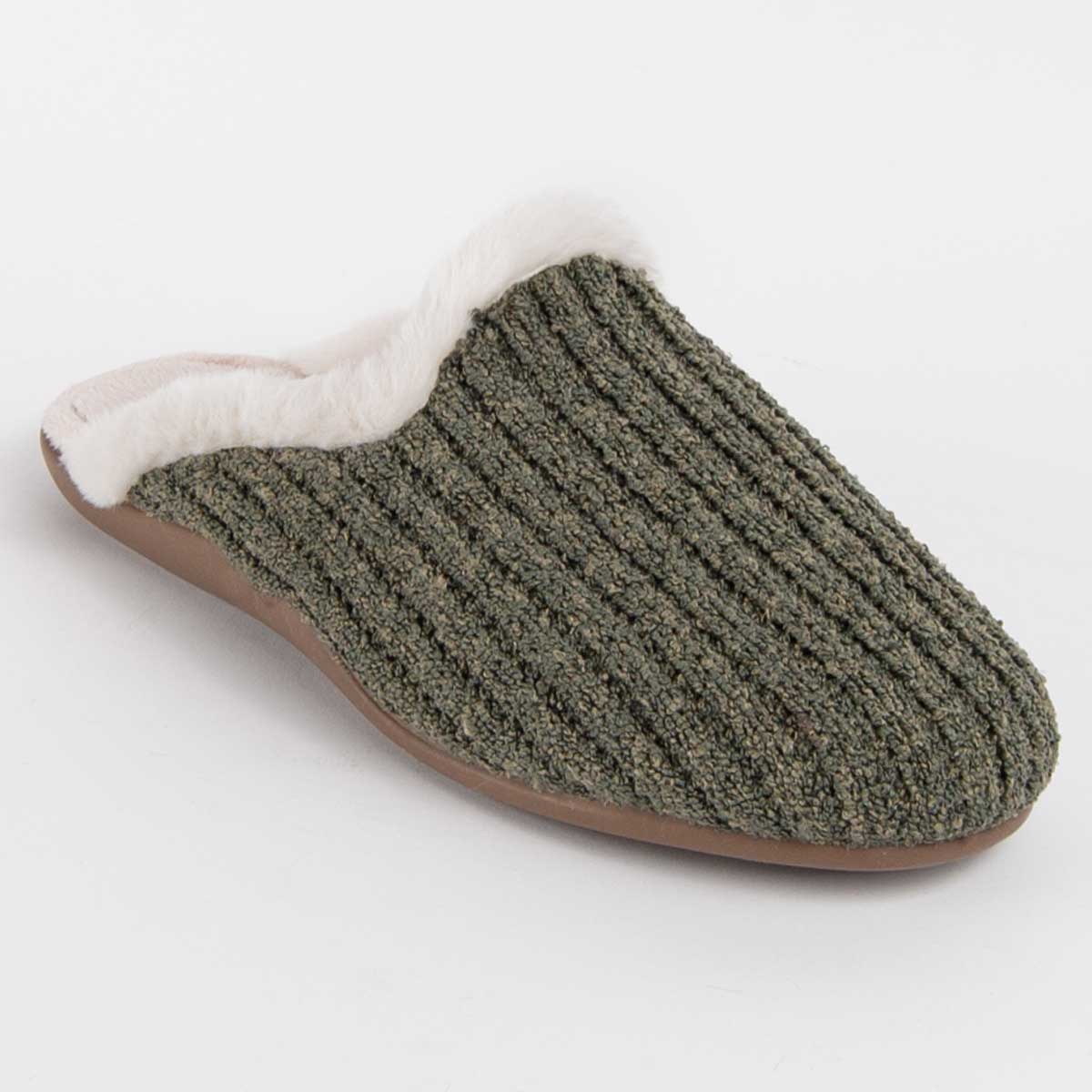 Gemütliche gerippte Strickhausschuhe
