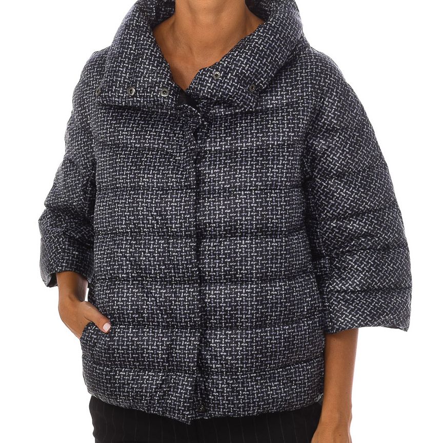 Bedruckte Steppjacke mit Stehkragen