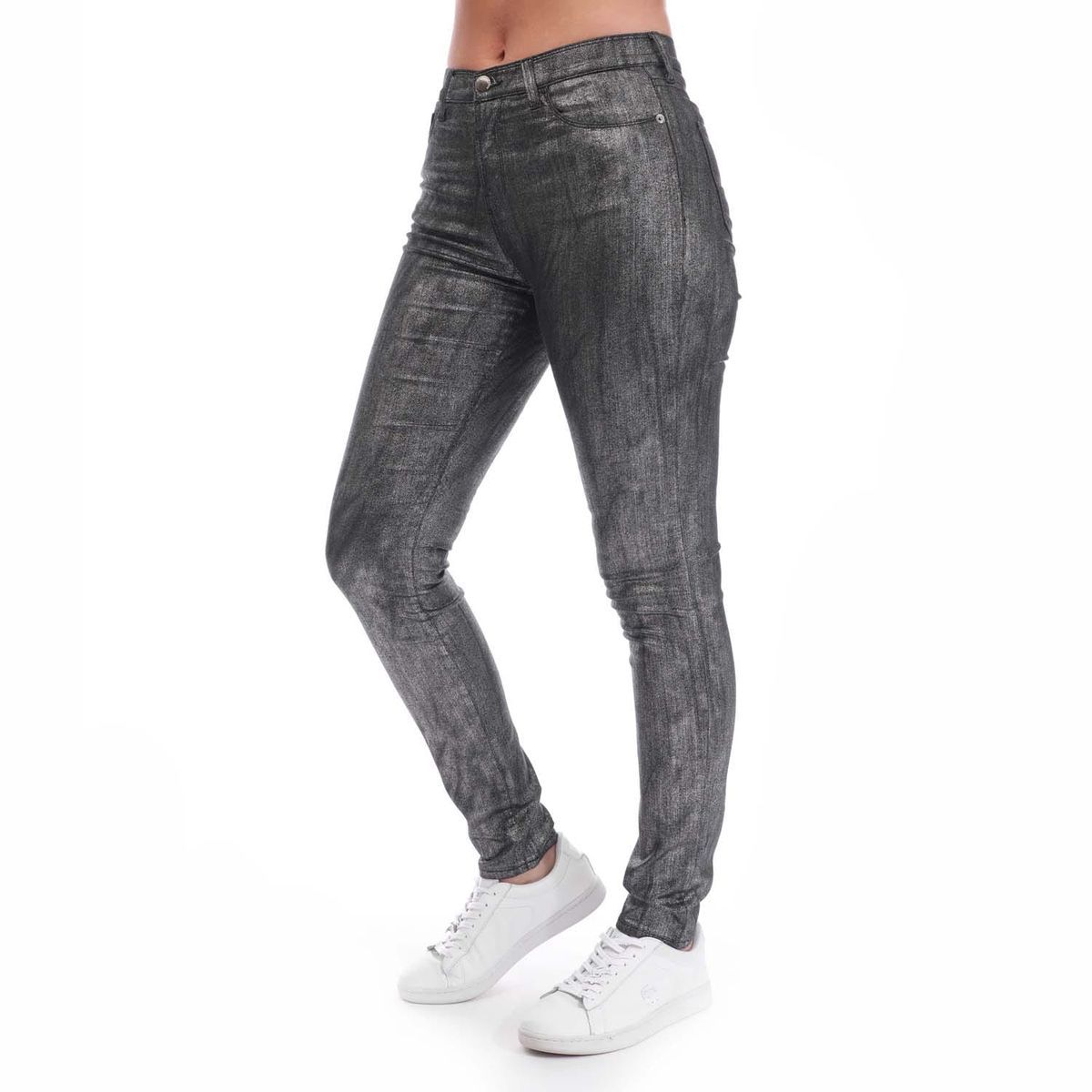 Skinny-Fit Jeans mit Metallic-Finish