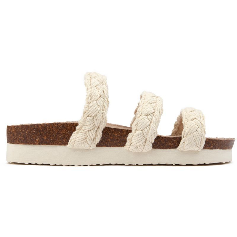 Geflochtene Plateausandalen mit drei Riemen