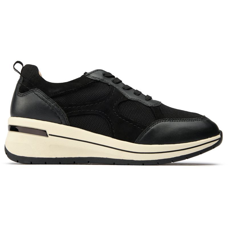 Sneaker mit Keilabsatz und Mesh-Einsätzen