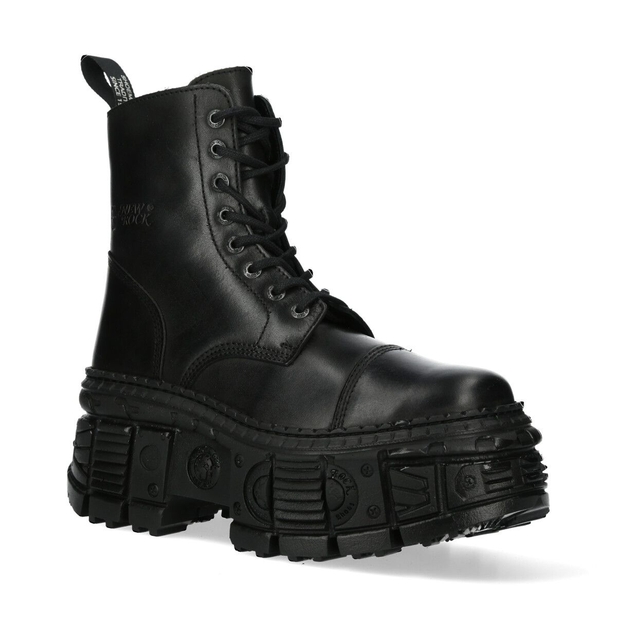 Industrielle Plateau-Schnürstiefel aus Leder