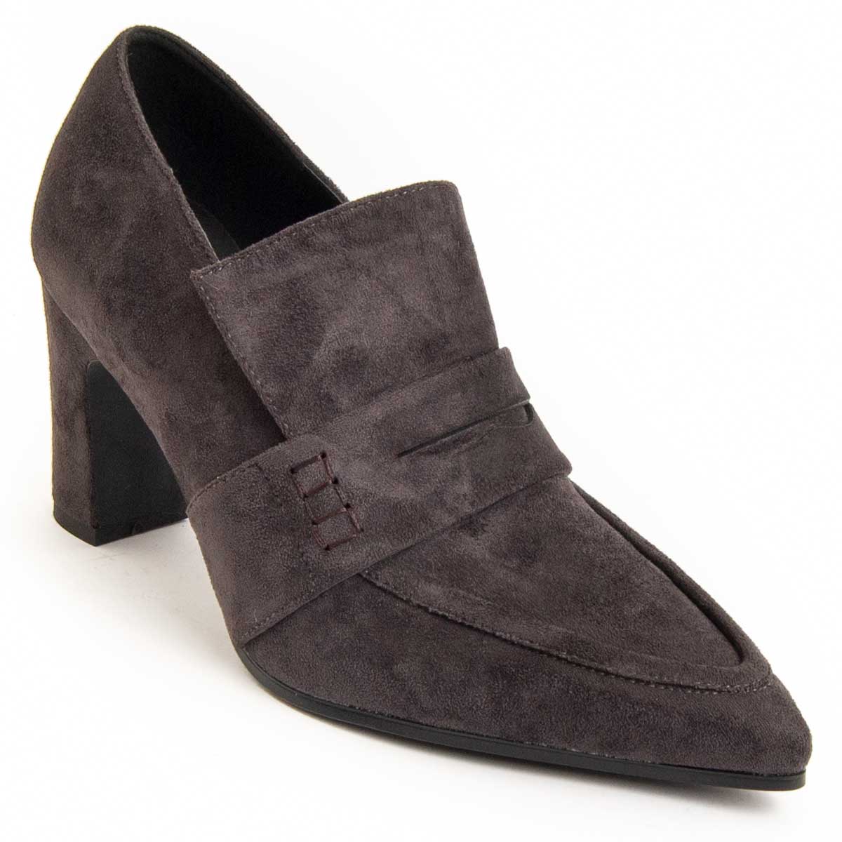 Spitze Suede Blockabsatz Loafer