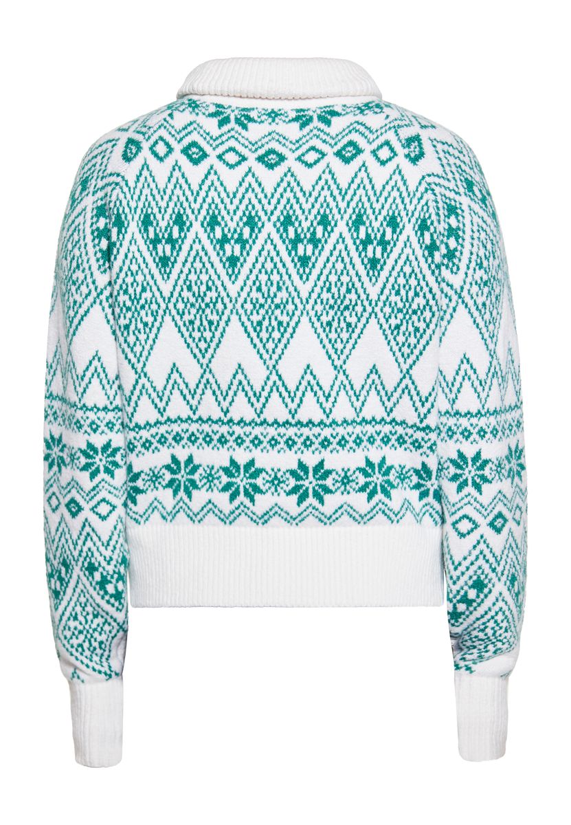 Geometrischer Jacquard-Rollkragenpullover für den Winter