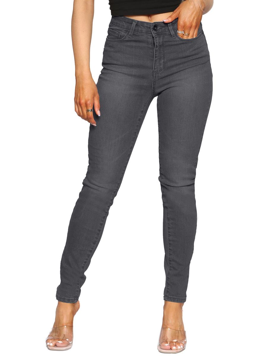 Eng geschnittene High-Waist-Stretchjeans