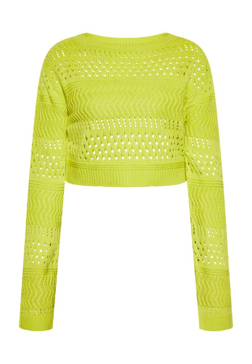 Strukturierter Ajour-Crop-Pullover