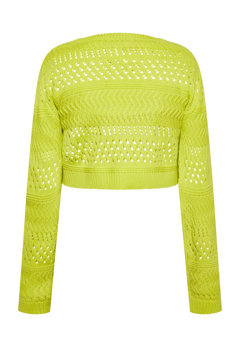 Strukturierter Ajour-Crop-Pullover