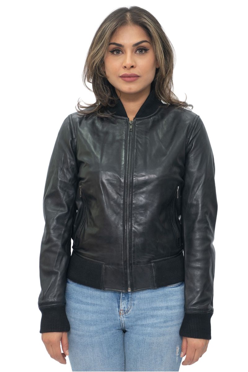 Klassische Leder-Bomberjacke aus Nappa