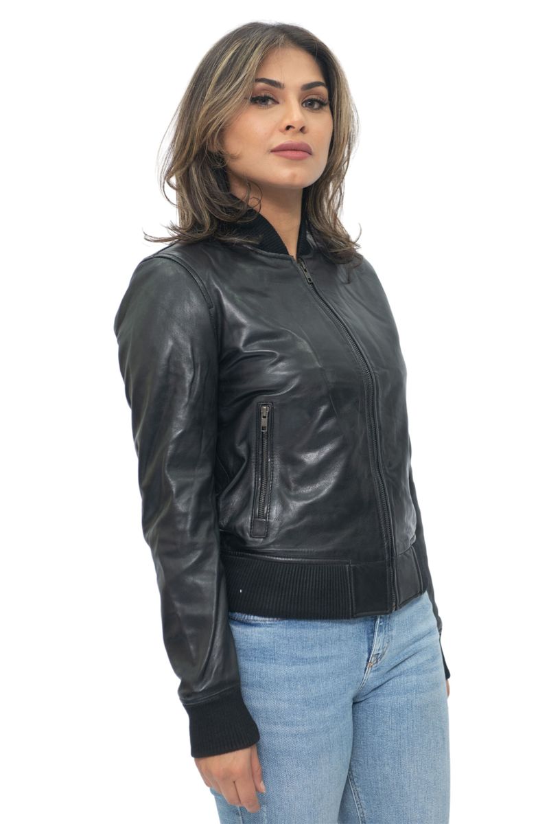 Klassische Leder-Bomberjacke aus Nappa