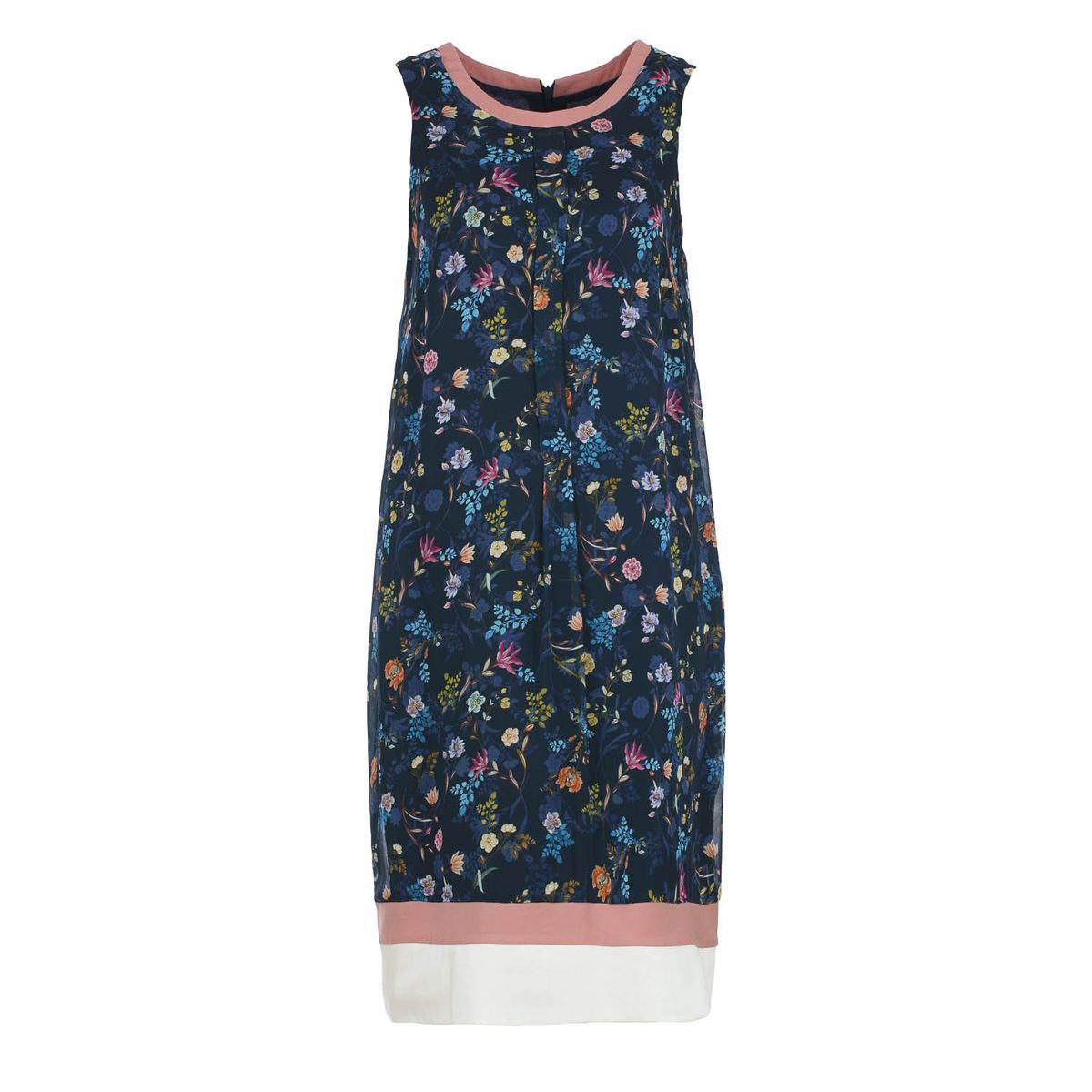 A-Linien-Kleid mit Mitternachtsgarten-Blumenmuster