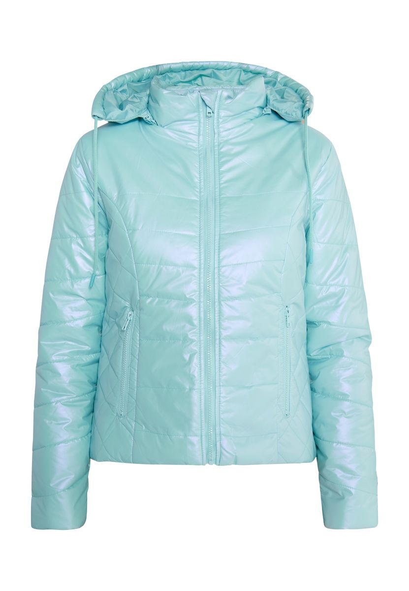 Schimmernde taillierte Steppjacke