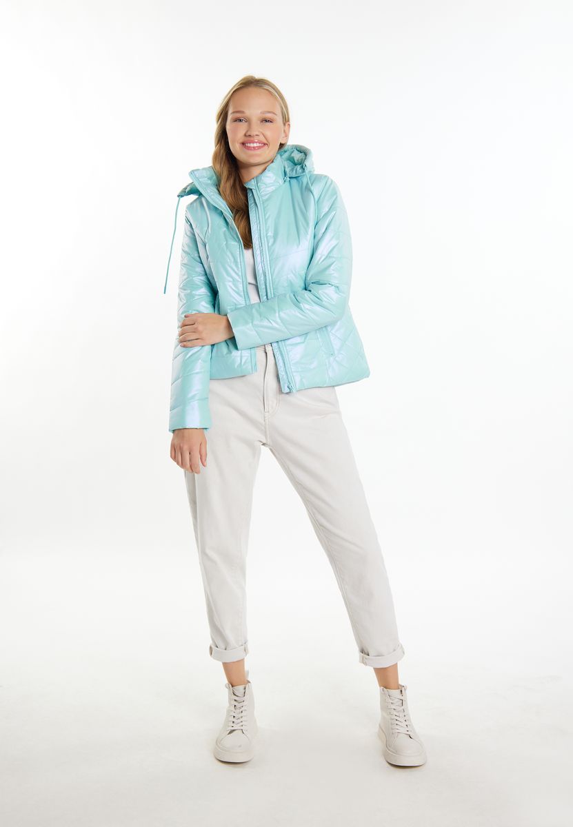 Schimmernde taillierte Steppjacke