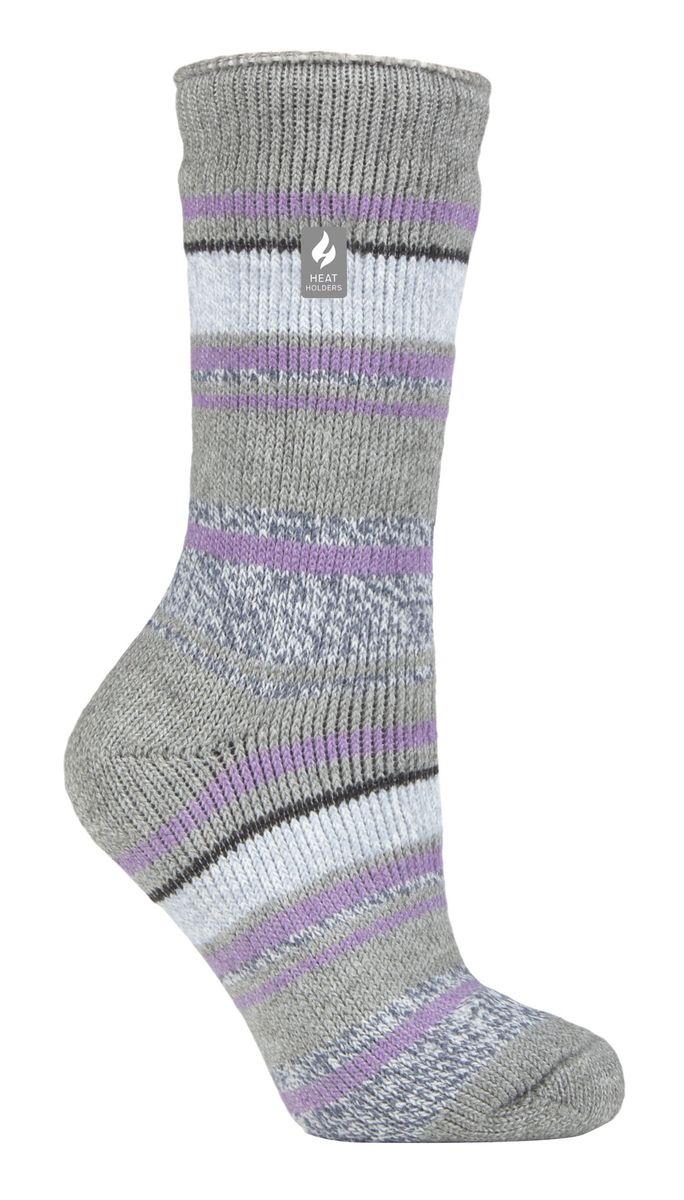 Kuschelige gebürstete Thermo-Streifensocken