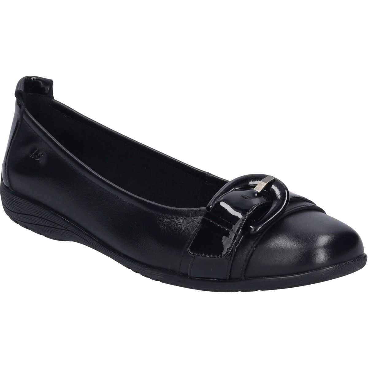 Klassische Lederballerinas mit Schnalle