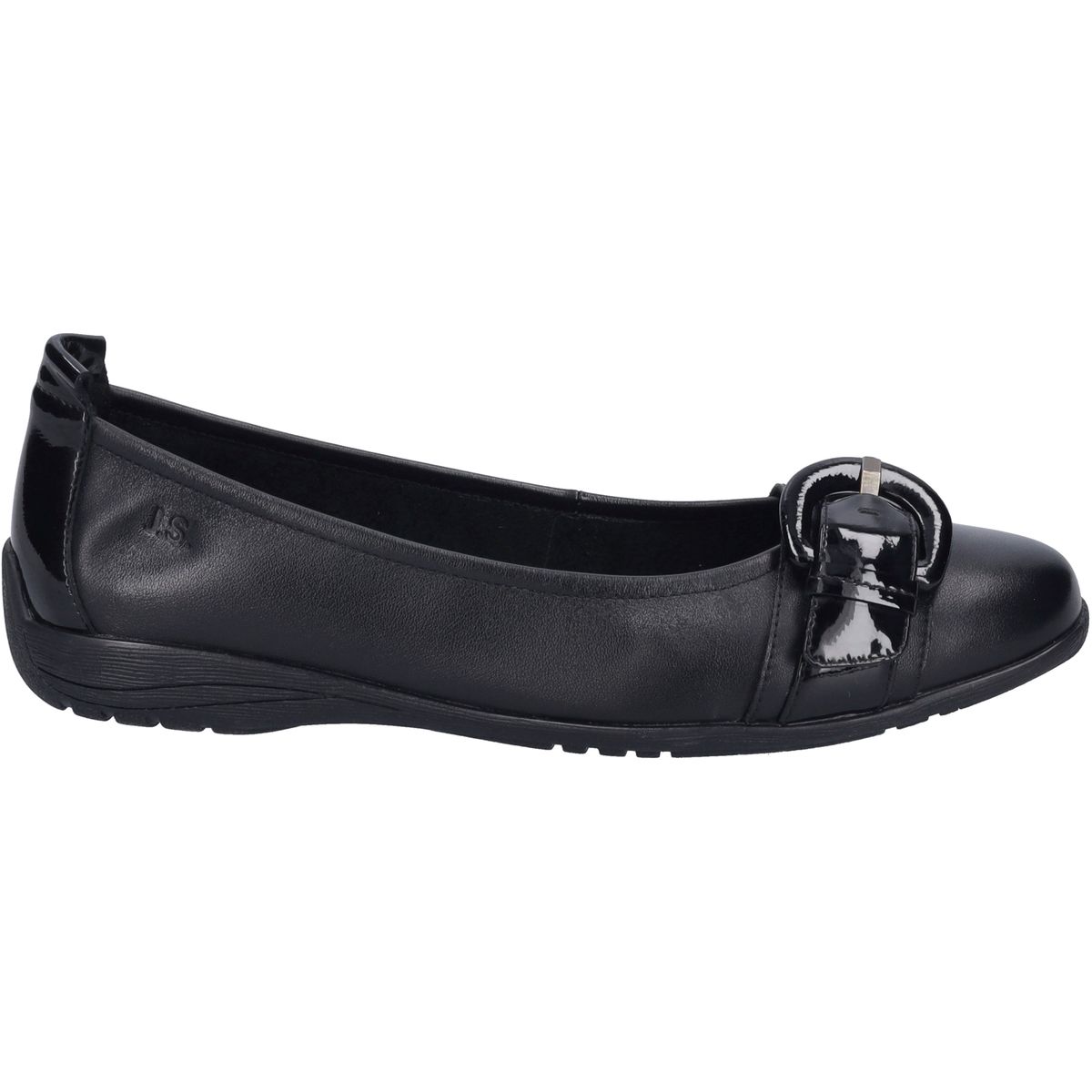 Klassische Lederballerinas mit Schnalle