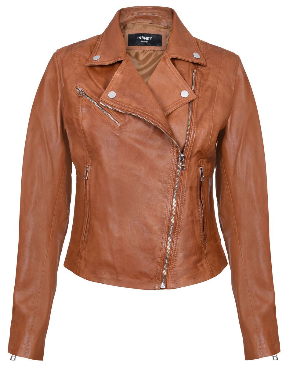 Moderne Bikerjacke aus Nappaleder