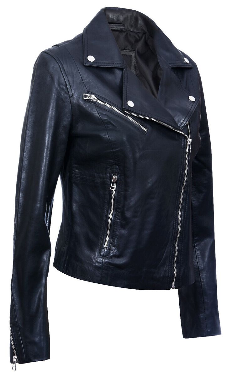 Moderne Bikerjacke aus Nappaleder