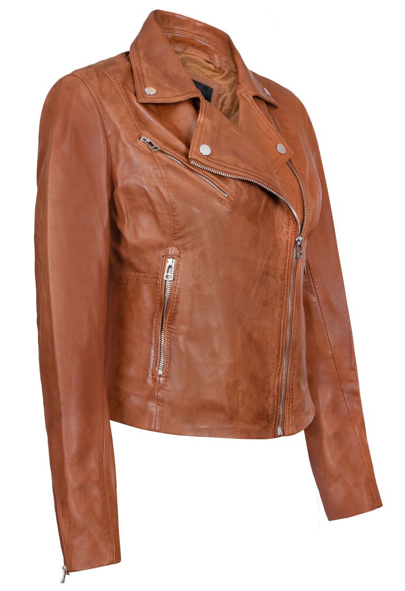 Moderne Bikerjacke aus Nappaleder