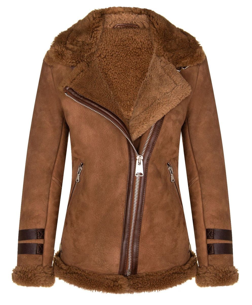 Bikerjacke aus echtem Lammfell