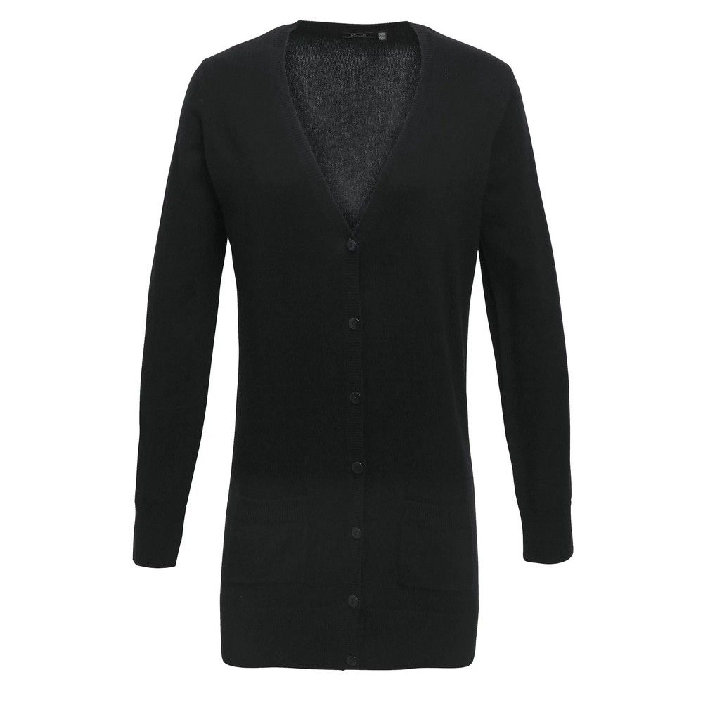 Langer Feinstrick-Cardigan mit V-Ausschnitt
